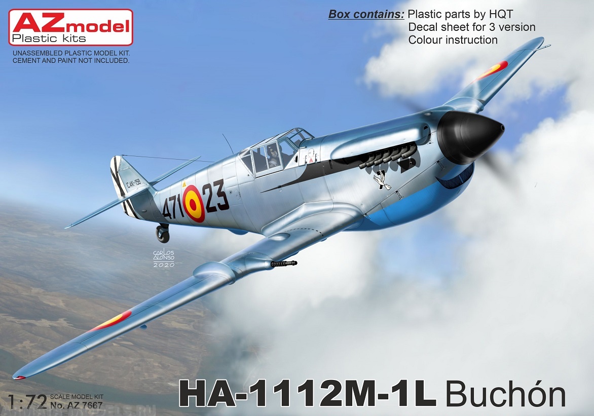 AZ7667 Сборная модель самолета HA-1112M-1L Buch?n AZmodel Plastic kits