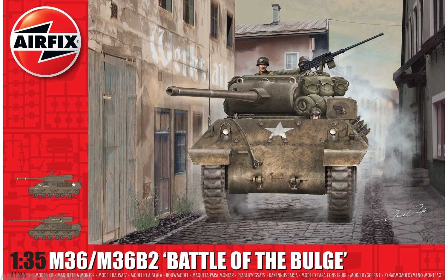 A1366 Сборная модель танка M36/M36B2 Battle of the Bulge Airfix