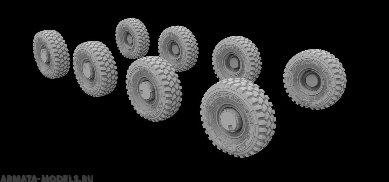 AM3569 Колеса для БТР Бумеранг под нагрузкой (8шт.)