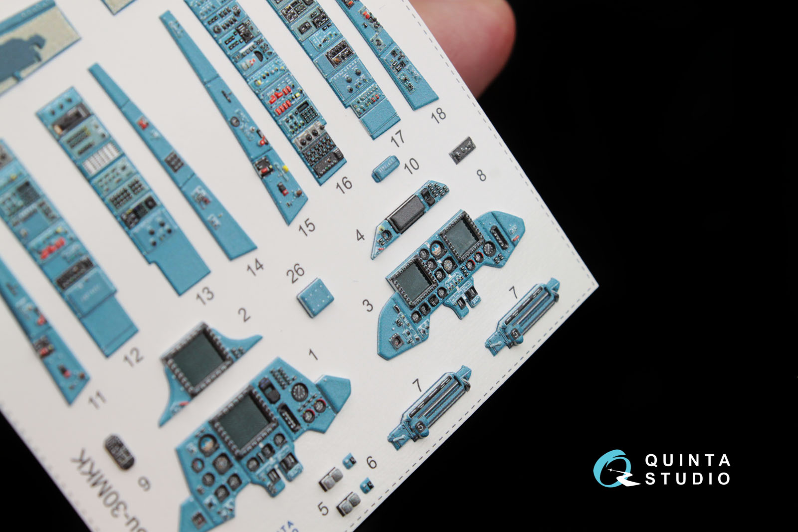 QD48047 1:48 3D Декаль интерьера кабины  Су-30 МКК (для модели HobbyBoss)