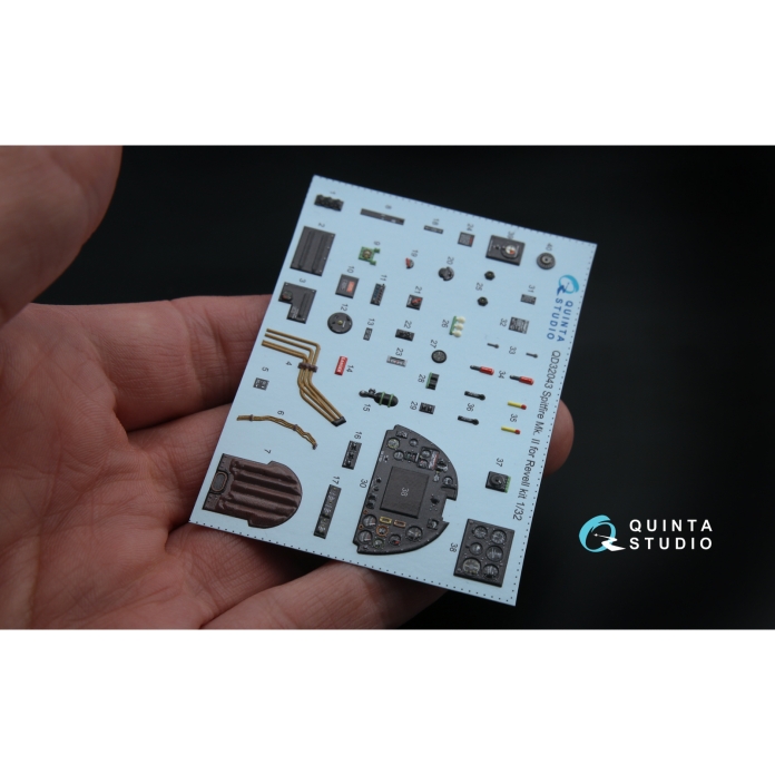 QD32043 3D Декаль интерьера кабины Spitfire Mk. II (для модели Revell)