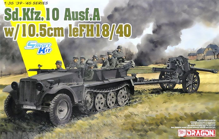 6939Д 1/35 Sd.Kfz.10 + 10.5cm le.FH.18/40 Dragon