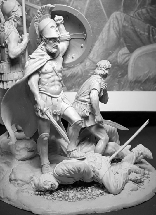 VD-54015(M). Греческий командир и персидский воин, 5 век до н.э. (комплект из 2 фигур) 54 мм. Материал - белый металл. Chronos Miniatures