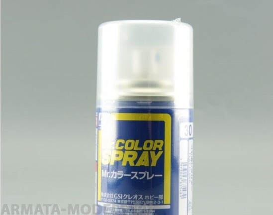 S030 Краска в баллончиках т.м. MR.HOBBY 100мл  FLAT CLEAR