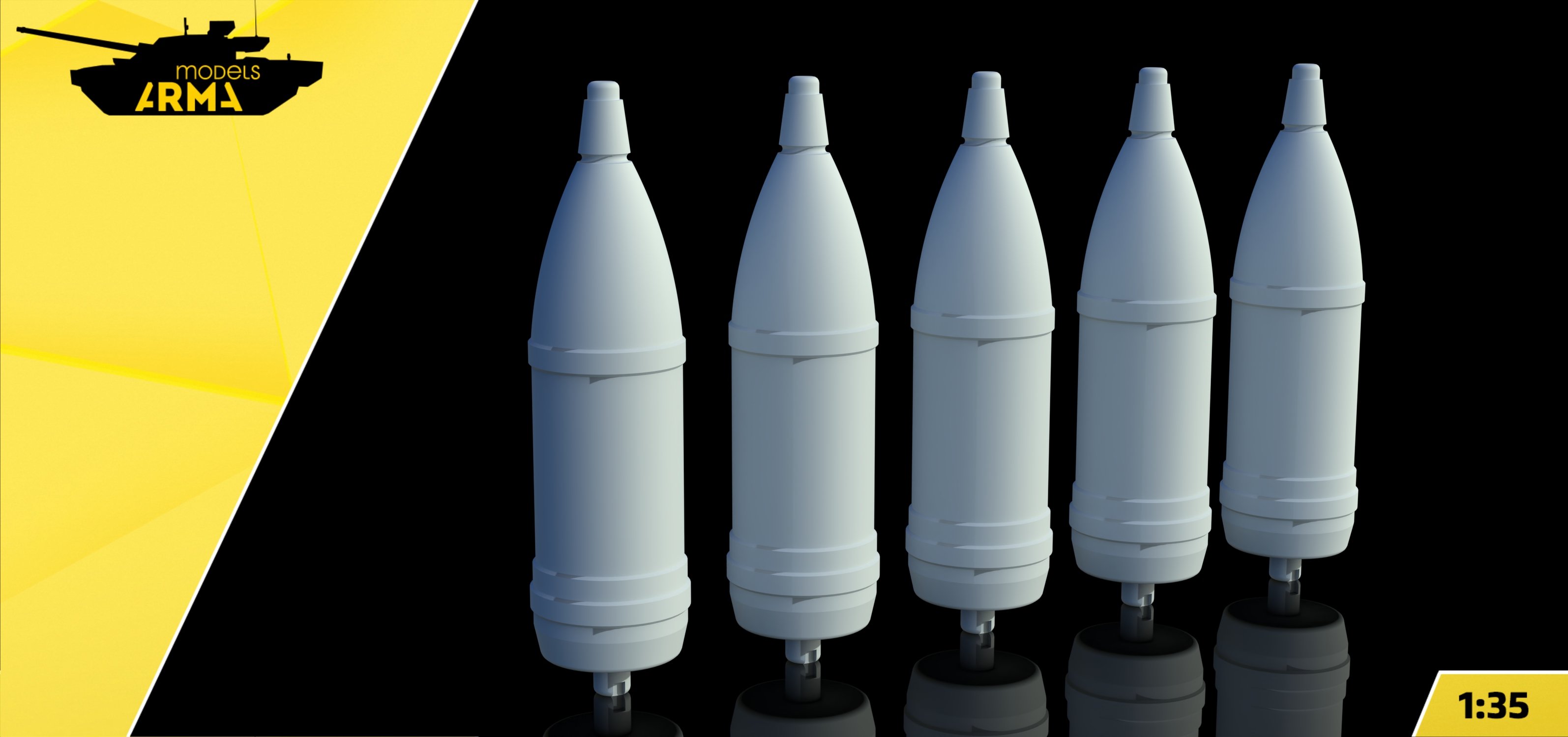 AM35851 Миниатюра БП-1 снаряд 122мм 5 шт.