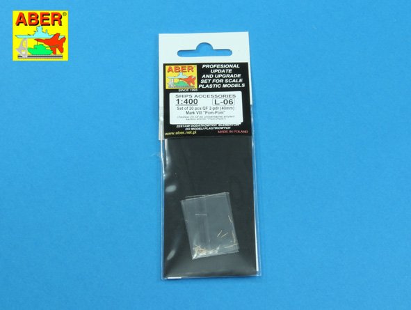 ABR-1:400-L-06  Дополнения для  Set of 20 pcs QF 2-pdr (40mm) Mark VIII Pom-Pom универсальный набор 1/400