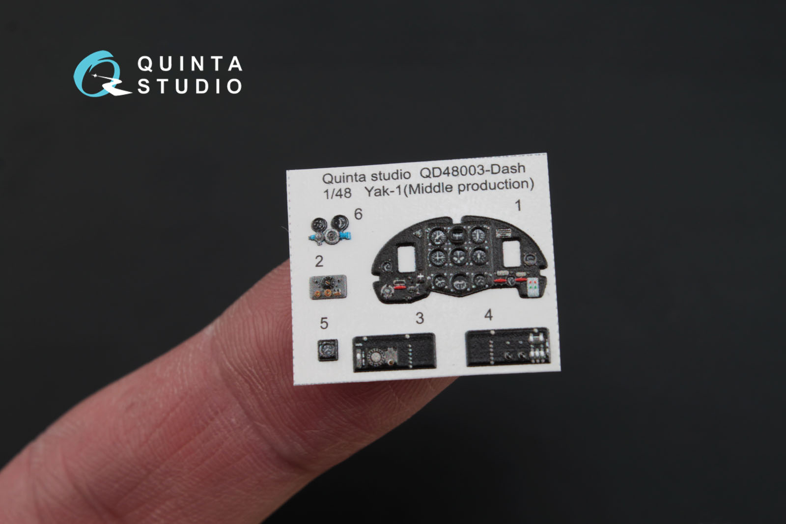 QD48003Dash 3D Декаль интерьера кабины Як-1 (средние серии) (для модели Моделсвит/ЮФ)