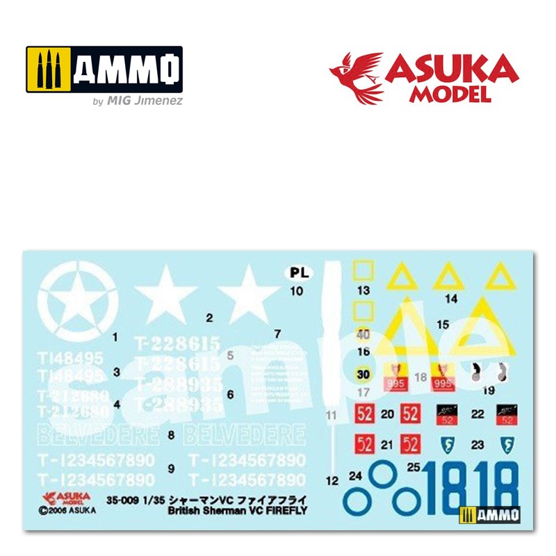 ASUKA35009 Сборная модель танка Шерман 1/35 BRISTISH SHERMAN FIREFLY ASUKA