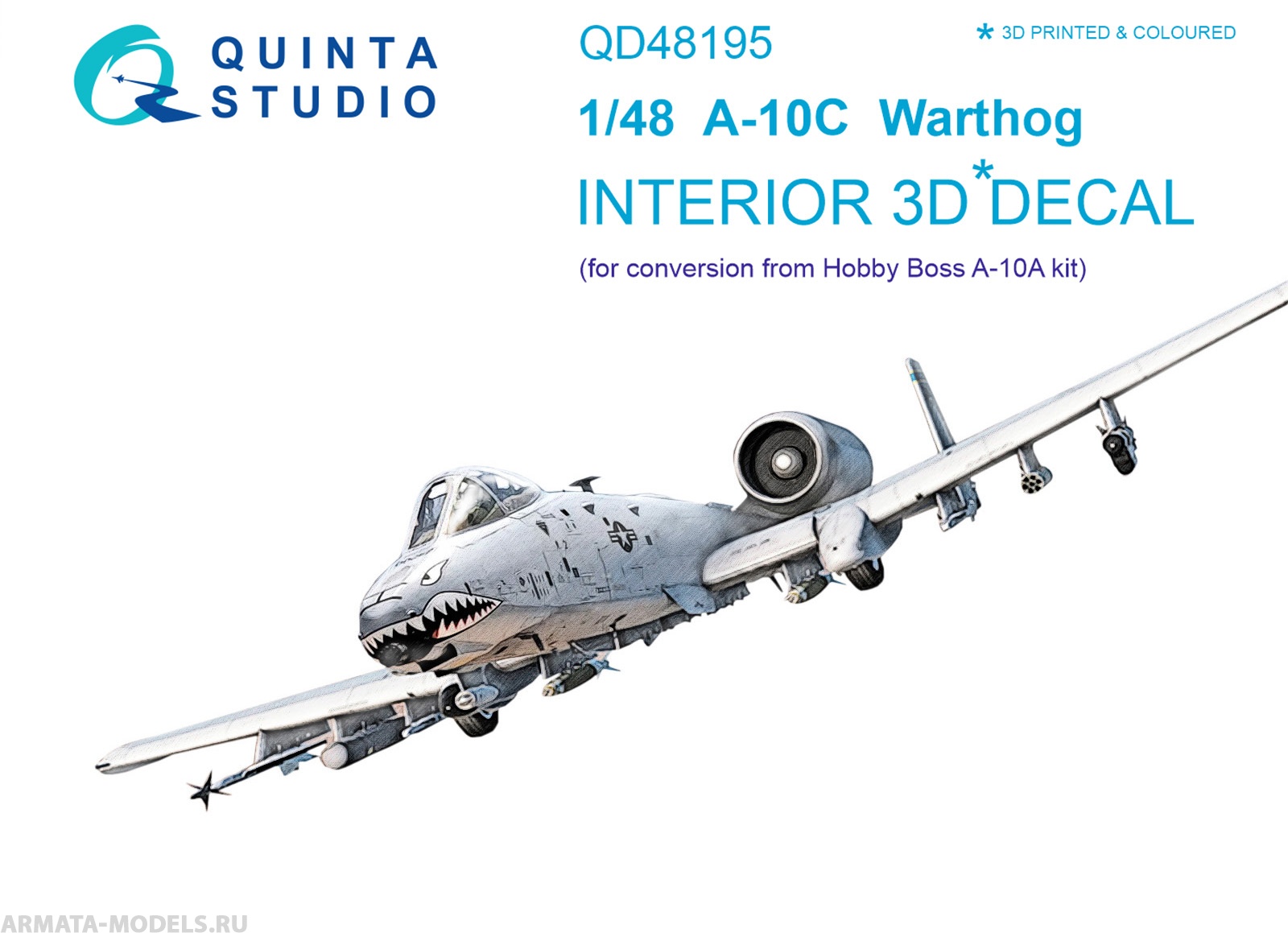 QD48195 3D Декаль интерьера кабины A-10C (for conversion from Hobby Boss kit)