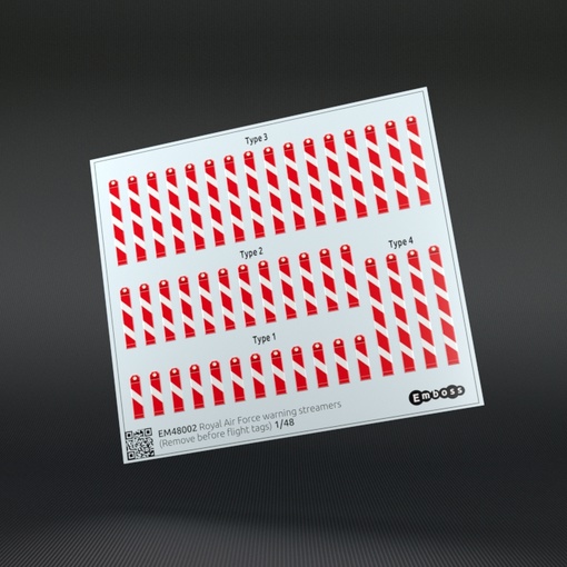 EM48002 Гибкие двухсторонние предупреждающие ленты Королевских военно-воздушных сил Великобритании (Remove before flight warning streamers)