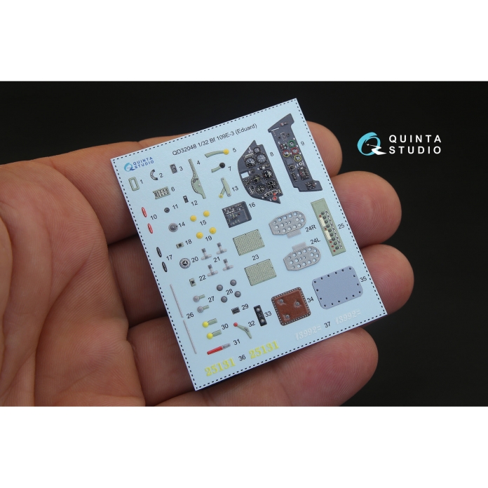 QD32048 3D Декаль интерьера кабины Bf 109E-3 (для модели Eduard)