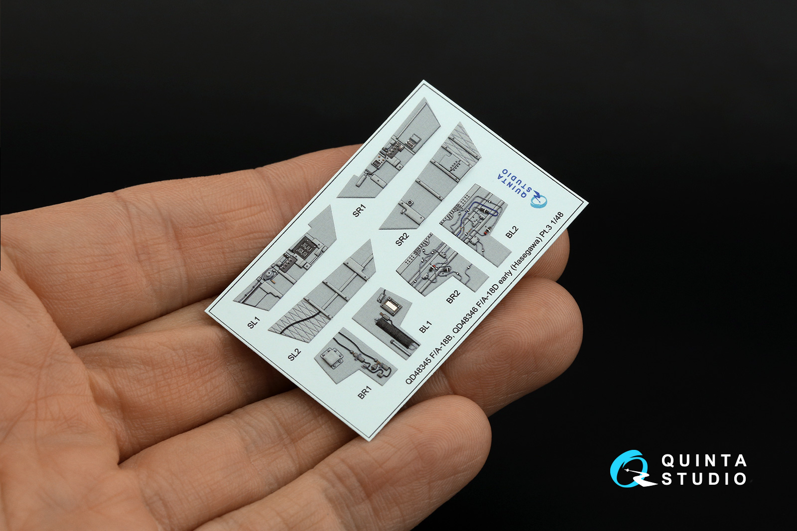 QD48345 3D Декаль интерьера кабины F/A-18B (Hasegawa)