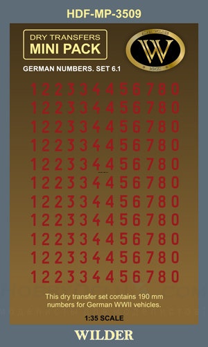MP-3509 Немецкие номера для наземной техники. Сет 6.1 Сплошные, красные, высота 190 мм.