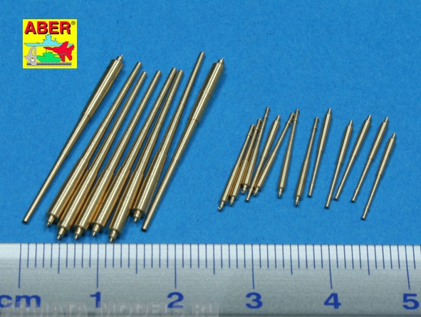 ABR-1:350-L-45  Дополнения для  Set of Barrels for Prinz Eugen class crusiers  203mm x 8; 105mm x 12  для  1/350