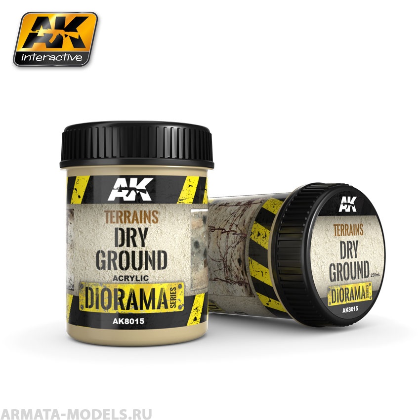 AK8015 Акриловая смесь для имитации дорожного покрытия TERRAINS DRY GROUND - 250ml (Acrylic)