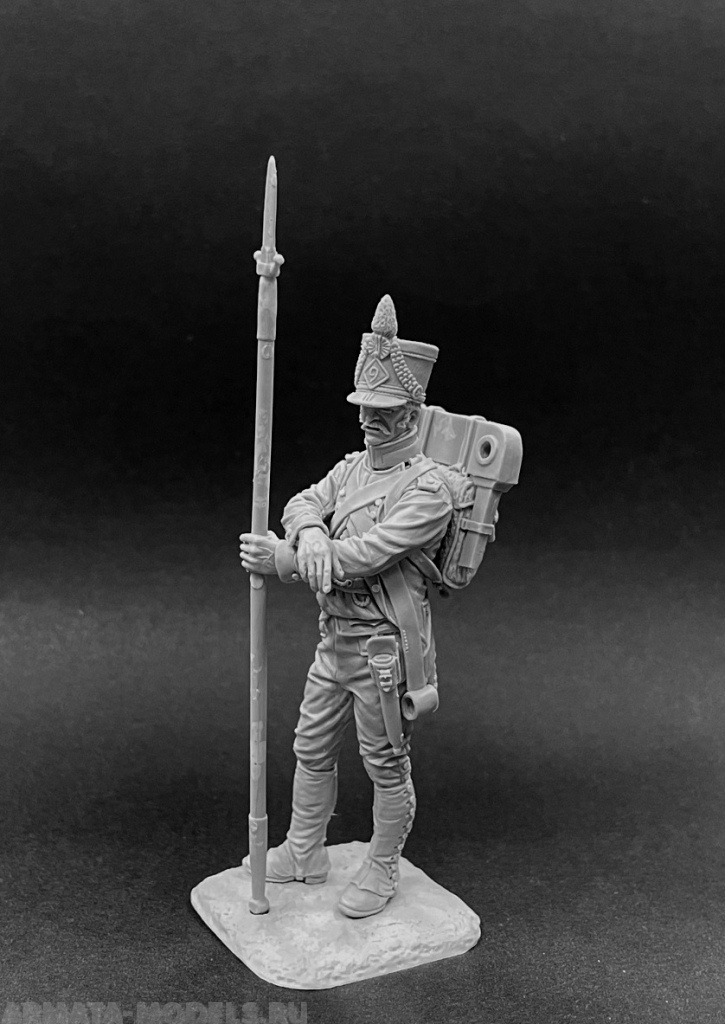 CHM-54296(M). Санитар медицинской службы, Франция 1812-15 гг. Материал - белый металл. Chronos Miniatures