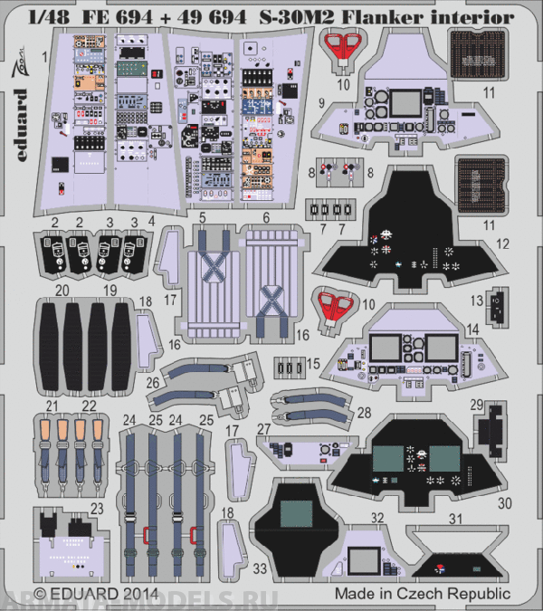FE694ED  S-30M-2 Flanker Interior S.A. (for Academy kit) 1/48