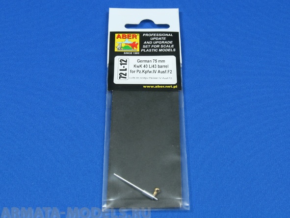 ABR-72-L-12  Дополнения для  German 75 mm KwK 40 L/43 barrel for Pz.Kpfw.IV Ausf.F2 для  1/72