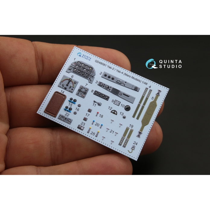 QD48081 3D Декаль интерьера кабины Як-2/Як-4 (для модели Mars Models)