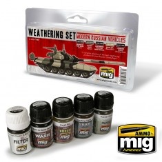 AMIG7147 Ammo Mig Набор для создания реалистичных эффектов MODERN RUSSIAN VEHICLES WEATHERING SET