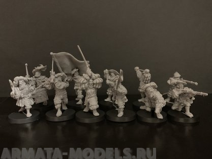 3250ТБ Солдатики, пешие швейцарцы, 28 мм, смола, 1-я половина 16 в. Три Богатыря