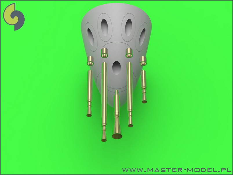 AM-32-088 P-38M Lightning - Браунинг 50 калибра и 20-мм наконечники орудия с пламегасителями