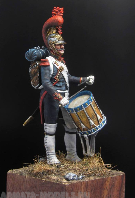 CHM-54235. Барабанщик роты инженеров Французской Императорской гвардии, 1811-14 гг. 54 мм. Материал - смола. Chronos Miniatures