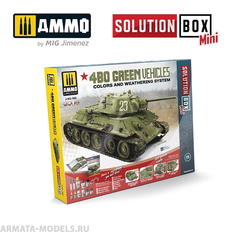 AMIG7900 Ammo Mig Подарочный набор Solution Box MINI - 4BO Russian Green Vehicles