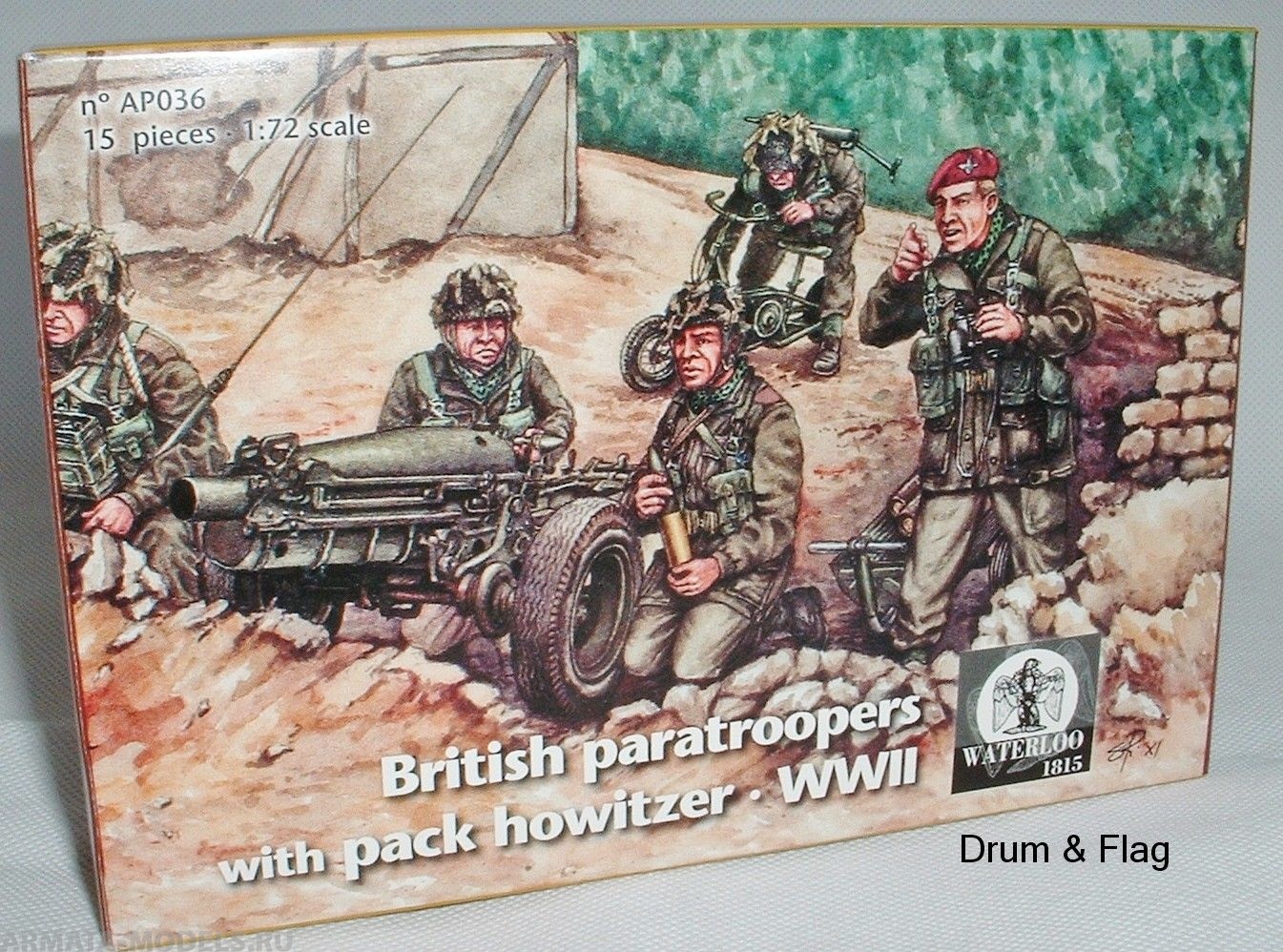 AP036 World War II British Paratroopers with Pack Howitzer WATERLOO