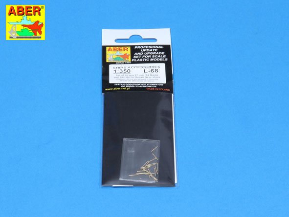 ABR-1:350-L-68  Дополнения для  Set of 20 pcs 37 mm /54 Breda gun barrels for Italian Navy ships для  1/350