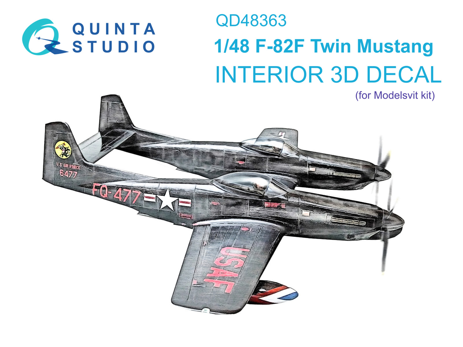 QD48363 3D Декаль интерьера кабины F-82F Twin Mustang (Modelsvit)