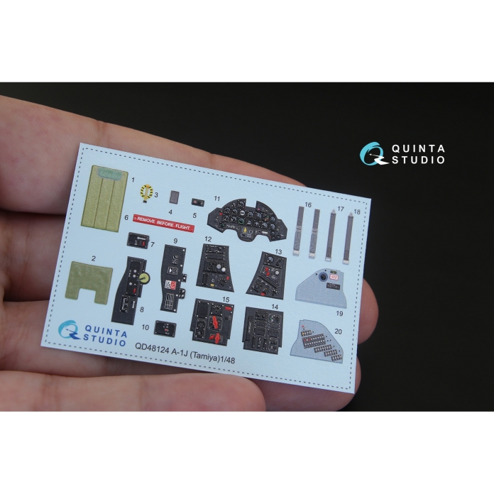 QD48124 3D Декаль интерьера кабины A-1J (для модели Tamiya)