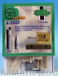 A-3522 Дополнения для моделей 8,8 cm Pzgr.Patr.40/43 Kw.K.43