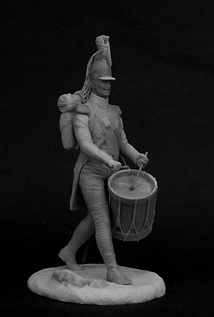 CHM-54187(М). Барабанщик драгунских полков, Франция 1804-07 гг. (2 варианта голов). 54 мм. Материал - белый металл Chronos Miniatures