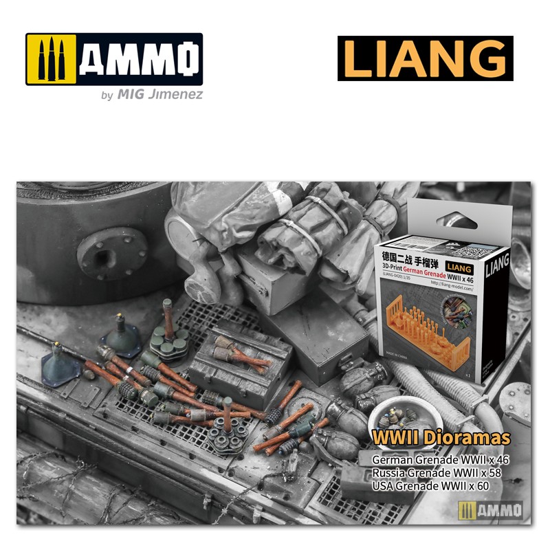 LIANG-0420 Набор декораций 3D-Print German Grenade WWII x 46