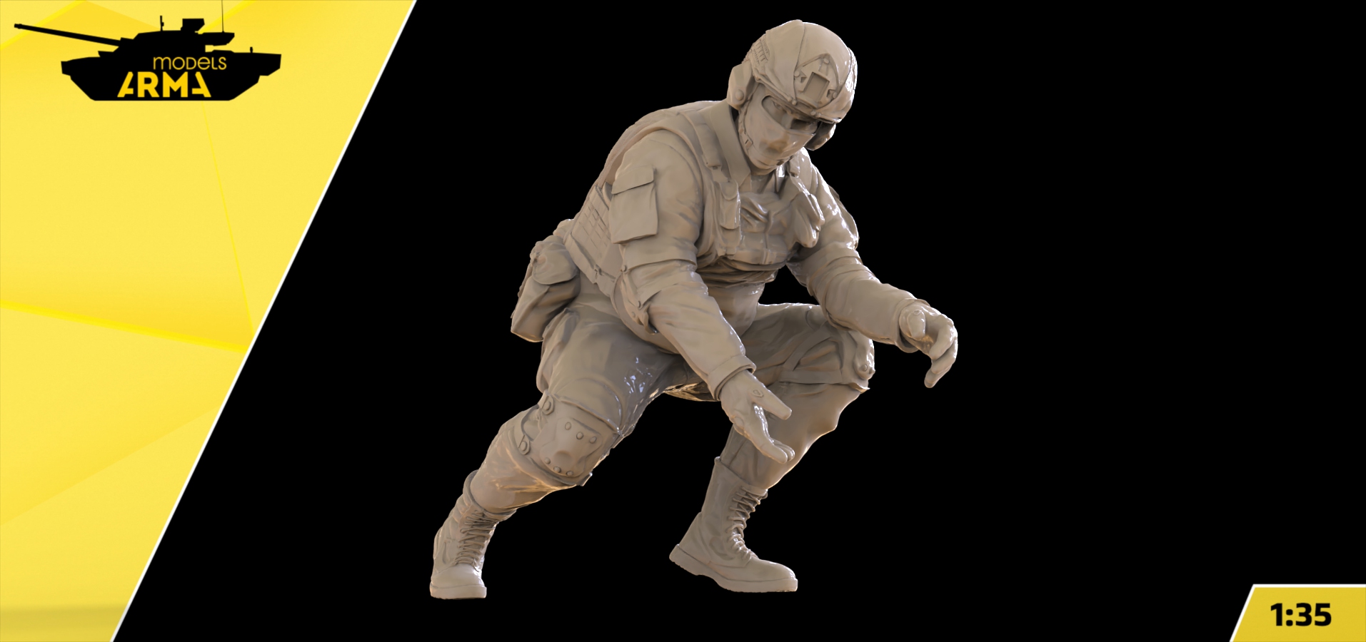 AM36010 Боец расчета 2С4 "Тюльпан" фигура 4 (Не для свободной продажи) Arma Models