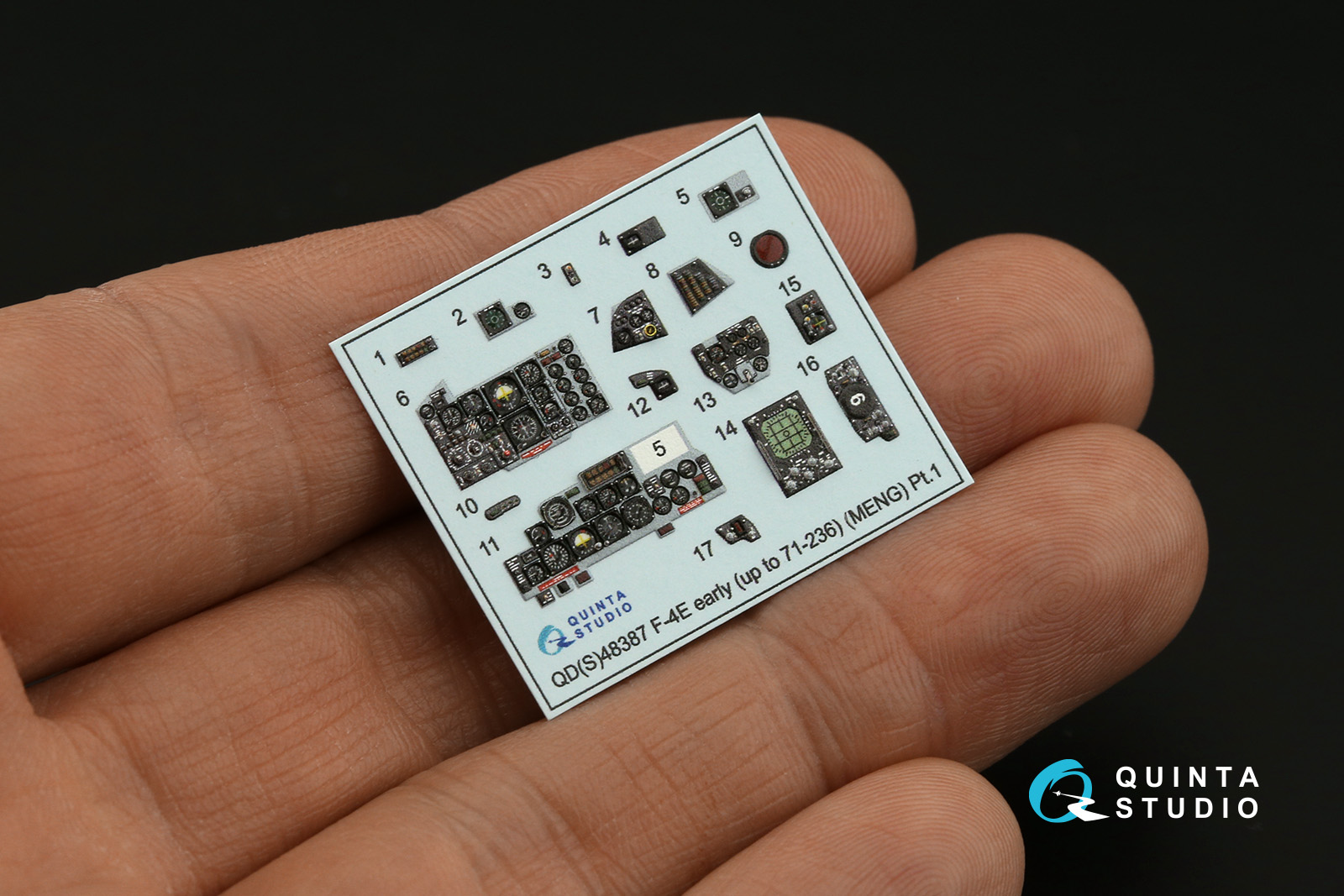 QD48387 3D Декаль интерьера кабины F-4E early с установленным предкрылком крыла (Meng)