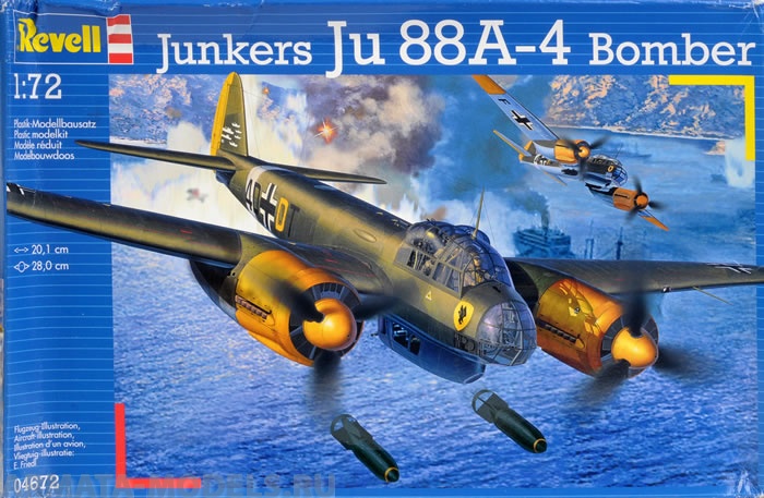 04672 Самолет Бомбардировщик Юнкерс Ю-88 A-4 Bomber, 2-ая МВ, немецкий Revell