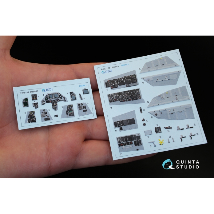 QD32023 1/32 3D Декаль интерьера кабины F-16D (для модели Academy) Quinta Studio