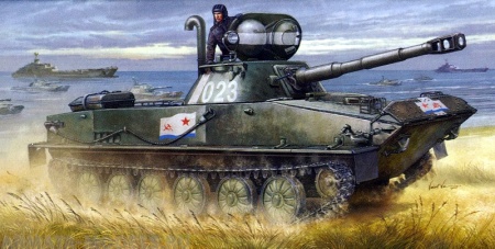 00381 Танк  ПТ-76Б  Trumpeter