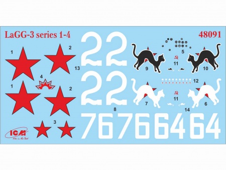48091 ЛаГГ-3 1 серии, совесткий истребитель ІІ МВ ICM