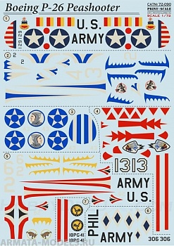 PS72-090 Декаль Boeing P-26 Peashooter