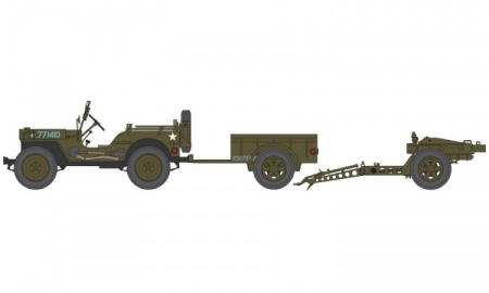 A02339 Сборная модель Willys Jeep Trailer & Howitzer Airfix