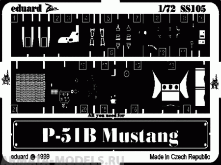 SS105 Фототравление P-51B for REVELL kit (Eduard) 1/72