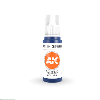 AK11214 Краска акриловая Clear Blue 17ml